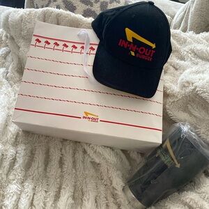NEW In-N-Out Burger Hat NWT Coffee Drink Tumbler Gift Bag
